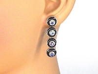 Lange oorbellen met kyanieten en natuurlijk diamanten - afbeelding 2 van  6