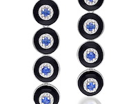 Lange oorbellen met kyanieten en natuurlijk diamanten - afbeelding 4 van  6