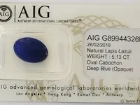 Lapis lazuli 5.13ct aig certified - afbeelding 1 van  4