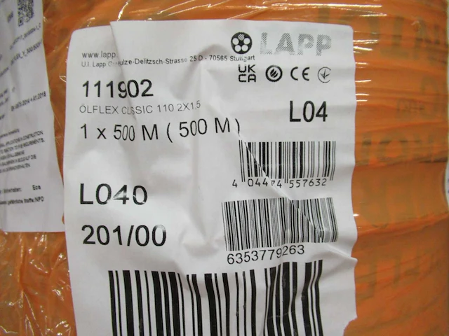 Lapp - ölflex - classic 110 / 2x1,5 - stuurstroomkabel - rol a 500 mtr - afbeelding 2 van  4