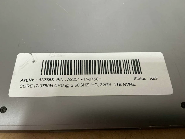 Laptop - apple - a2251 - i7-9750h - afbeelding 8 van  8