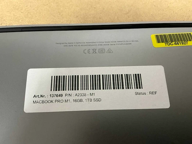 Laptop - apple - a2338 - m1 - afbeelding 6 van  6