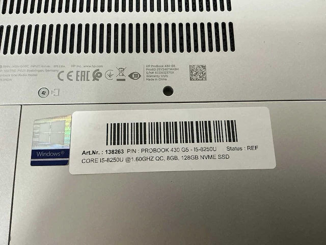 Laptop - hp - probook 430 g5 - i5-8250u - afbeelding 7 van  7