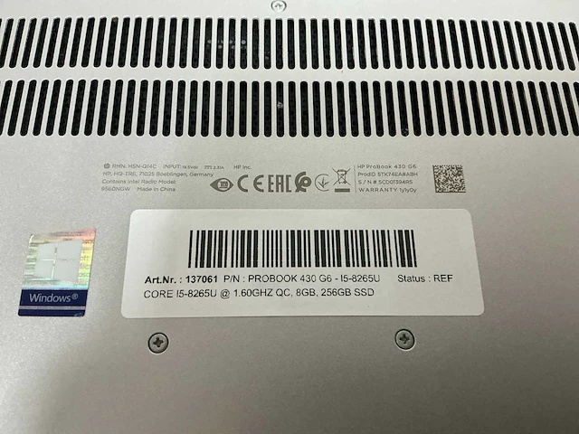 Laptop - hp - probook 430 g6 - i5-8265u - afbeelding 7 van  7