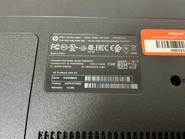 Laptop - hp - probook 450 g3 - afbeelding 7 van  7