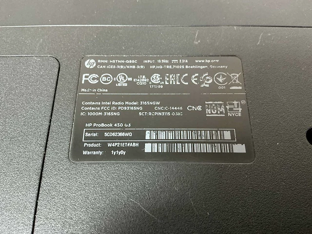 Laptop - hp - probook 450 g3 - afbeelding 7 van  7