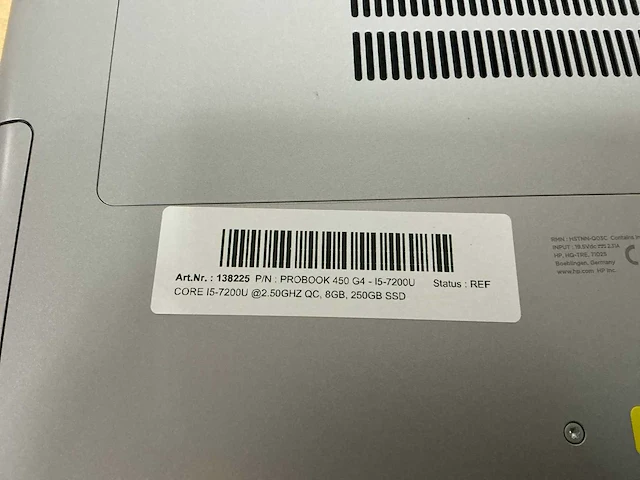 Laptop - hp - probook 450 g4 - i5-7200u - afbeelding 6 van  6