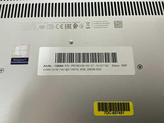 Laptop - hp - probook 450 g7 - i3-10110u - afbeelding 7 van  7