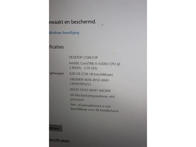 Laptop dell latitude 5580, i5 6300u cpu, 8 gb ram geheugen en 240 gb harde schijf - afbeelding 2 van  2