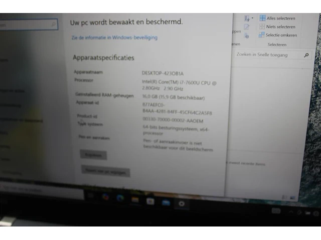 Laptop lenovo thinkpad 470s. intel core i7 7600 cpu 2.80 ghz. 16 gb ram geheugen en 256 gb harde schijf - afbeelding 2 van  3