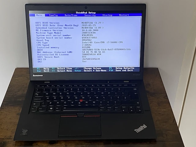 Laptop, lenovo, x1 carbon 3rd generation, donkergrijs / antraciet - afbeelding 1 van  6