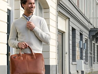 Laptop tas, plevier, basalt, cognac - afbeelding 5 van  7