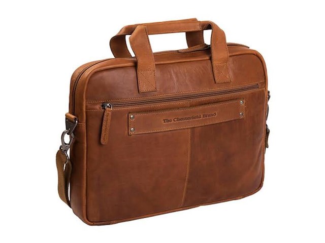 Laptoptas chesterfield, calvi, cognac - afbeelding 1 van  5
