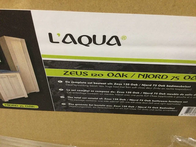 L'aqua - njord 75 - hoge badkamerkast - afbeelding 2 van  3