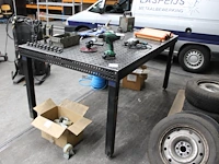 Las- / opspan-tafel siegmund met diverse accessoires en afmeting 200 x 120 x 100 cm. bladdikte 12 mm. - afbeelding 1 van  2