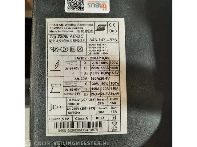 Lasapparaat op kar esab, tig 2200i ac/dc - afbeelding 8 van  9