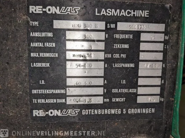 Lasapparaat re-on, mig 380 - afbeelding 9 van  12