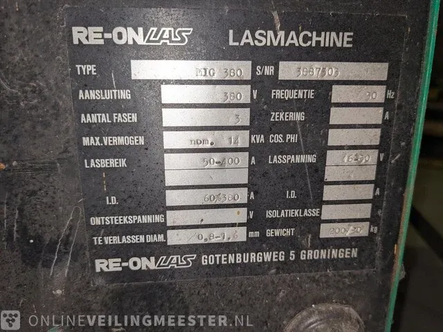 Lasapparaat re-on, mig 380 - afbeelding 11 van  12