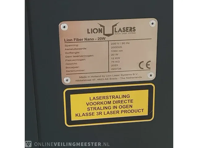 Laser grafeermachine lion lasers, lion fiber nano 20w, bouwjaar 2023 - afbeelding 7 van  20