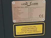 Laser grafeermachine lion lasers, lion fiber nano 20w, bouwjaar 2023 - afbeelding 7 van  20