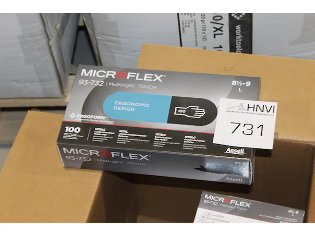 Latex handschoenen ergoform micoflex maat 8,5/9. vier pakken. - afbeelding 3 van  3
