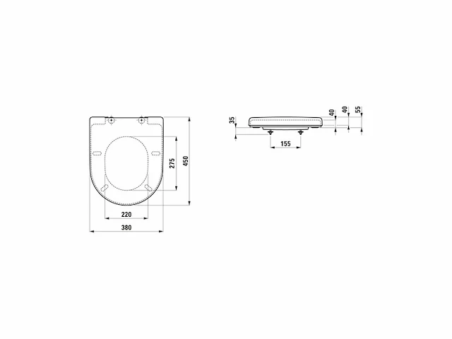 Laufen pro closetzitting antibacterieel met softclose en rvs scharnieren wit - afbeelding 2 van  3