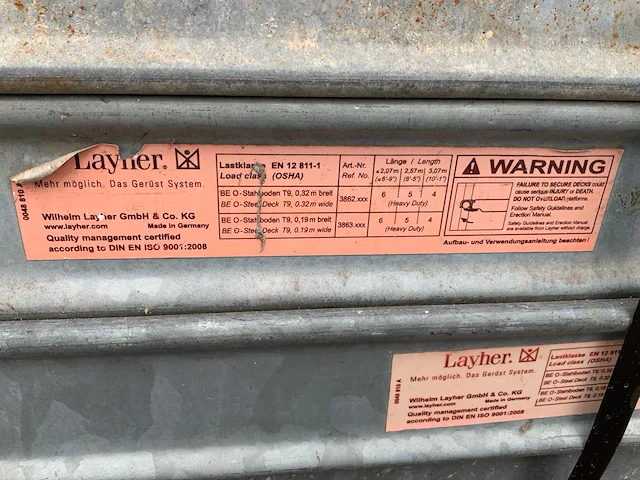 Layher loopplanken 3m steigermateriaal (32x) - afbeelding 4 van  4
