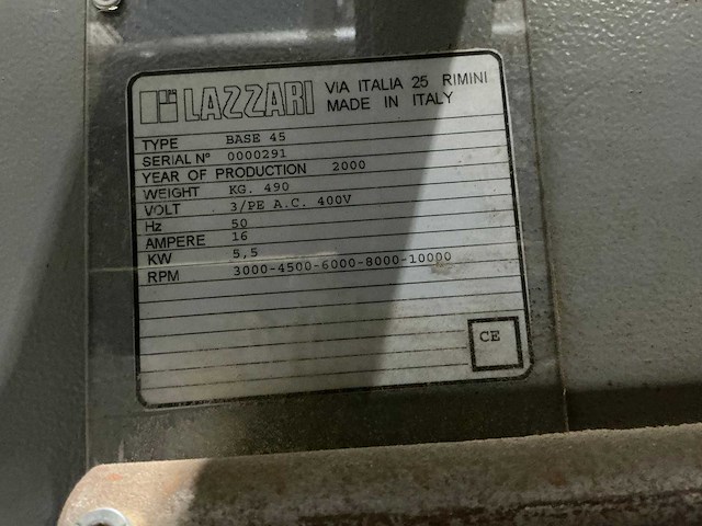Lazzari - 2000 - base 45 - tafel- en spilfreesmachine - afbeelding 9 van  9