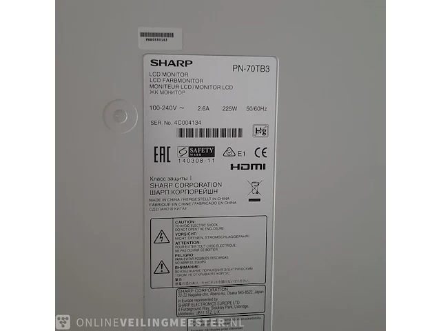 Lcd monitor met standaard sharp, pn-70tb3 - afbeelding 2 van  16
