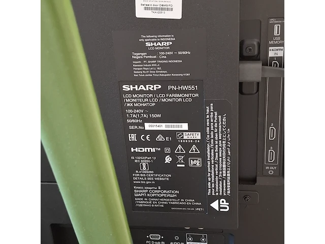 Lcd monitor, sharp, pn-hw551 - afbeelding 5 van  6