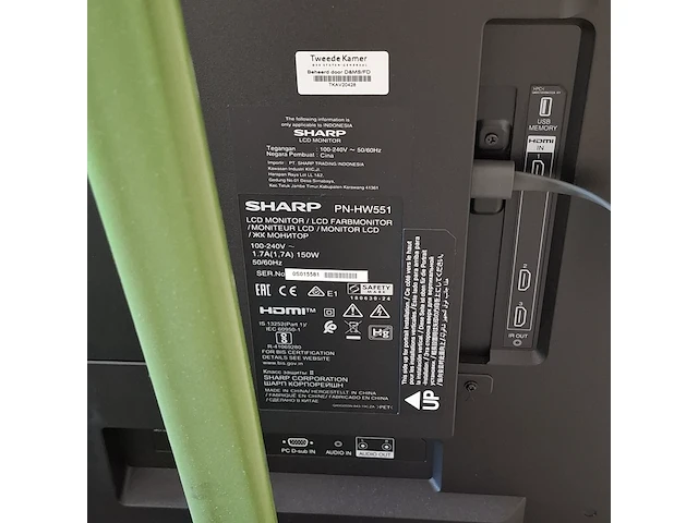 Lcd monitor, sharp, pn-hw551 - afbeelding 5 van  5