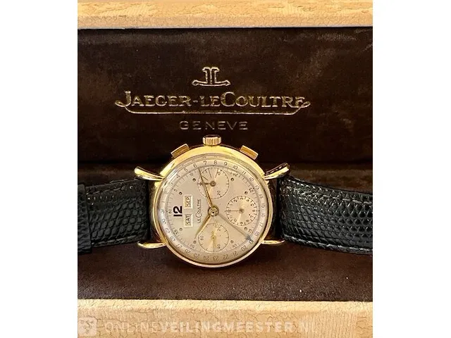 Le coultre polshorloge le coultre, triple date chrono polshorloge , bouwjaar midden jaren 40 - afbeelding 1 van  6