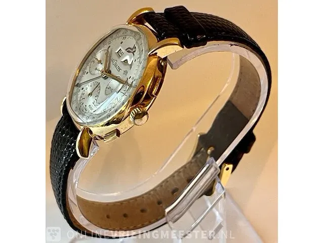 Le coultre polshorloge le coultre, triple date chrono polshorloge , bouwjaar midden jaren 40 - afbeelding 3 van  6