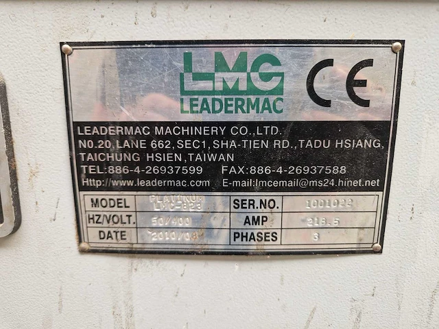 Leadermac - 2010 - platinum lmc 823 - vierzijdige schaafmachine - afbeelding 2 van  9
