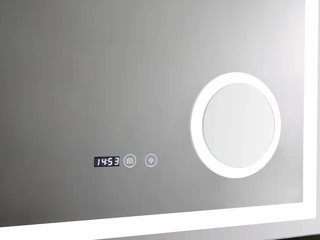 Led badkamerspiegel - digitale klok - iris - diverse maten - afbeelding 2 van  6