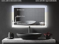 Led-badkamerspiegel, 100 x 60 cm, anti-condens, dimbaar, energiebesparend, met digitale klok/datum, 3000-7000 k, badkamerspiegel, led-spiegel, lichtspiegel, wandspiegel voor badkamer - afbeelding 5 van  7