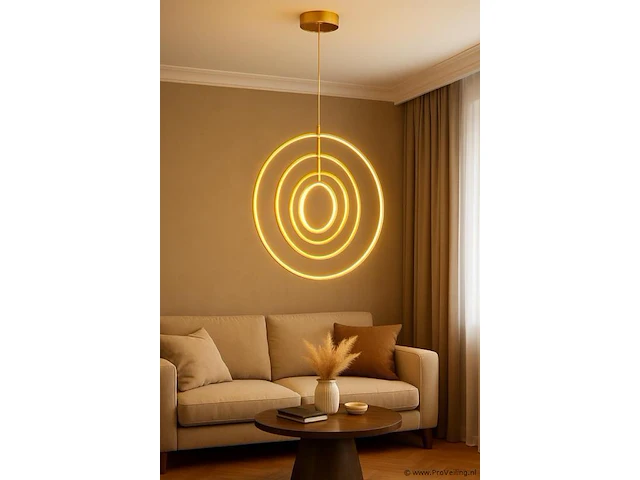 Led hanglamp – 5831/4 – 45w – goud – in hoogte verstelbaar – rechthoekig design - afbeelding 3 van  3