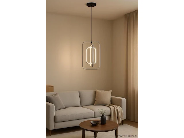 Led hanglamp – 5835/3 – 45w – zilver – in hoogte verstelbaar – rechthoekig design - afbeelding 1 van  3