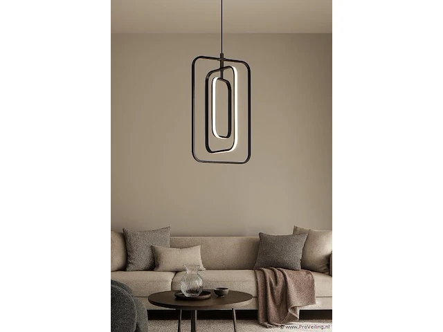 Led hanglamp – 5835/3 – 45w – zwart – in hoogte verstelbaar – rechthoekig design - afbeelding 1 van  3