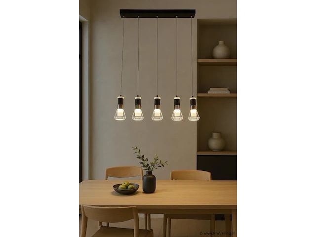 Led hanglamp – b029/5 – 3000k – warm wit – 600 mm – in hoogte verstelbaar – zilver - afbeelding 1 van  4