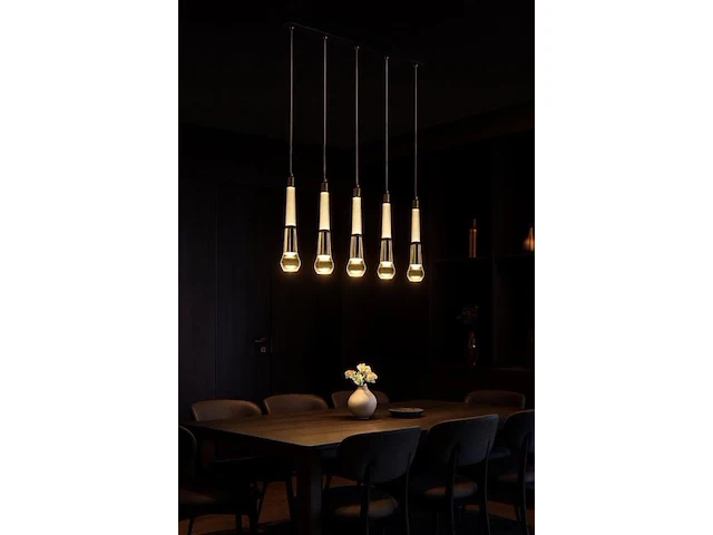 Led hanglamp – b032/5 – 3000k – warm wit – 600 mm – in hoogte verstelbaar – zilver - afbeelding 2 van  4