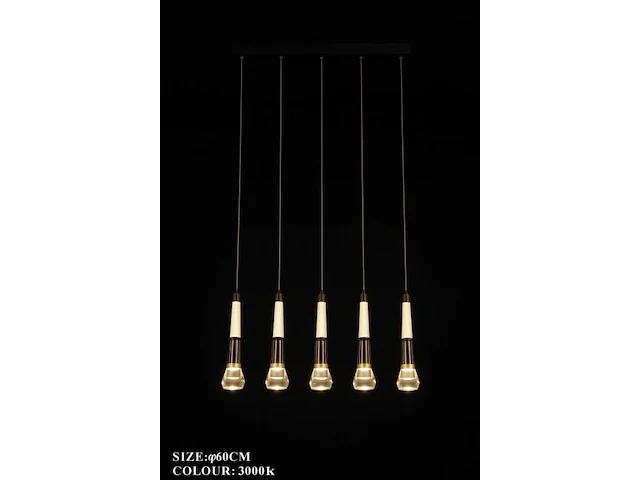 Led hanglamp – b032/5 – 3000k – warm wit – 600 mm – in hoogte verstelbaar – zilver - afbeelding 4 van  4