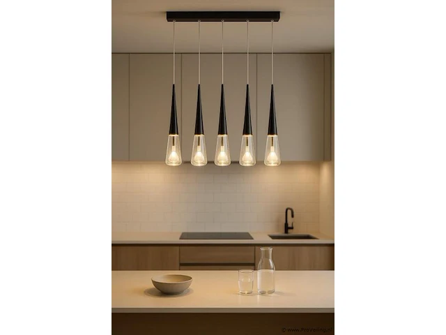 Led hanglamp – b043/5 – 3000k – warm wit – 600 mm – in hoogte verstelbaar – zilver - afbeelding 2 van  4