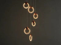 Led hanglamp – b052/6 – 3000k – warm wit – ø350 mm – in hoogte verstelbaar – zilver - afbeelding 2 van  3