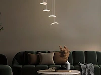 Led hanglamp – b060/6 – 3000k – warm wit – ø350 mm – in hoogte verstelbaar – zilver - afbeelding 1 van  3