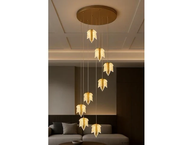 Led hanglamp – b063/8 – 3000k – warm wit – ø400 mm – in hoogte verstelbaar – zilver - afbeelding 1 van  4