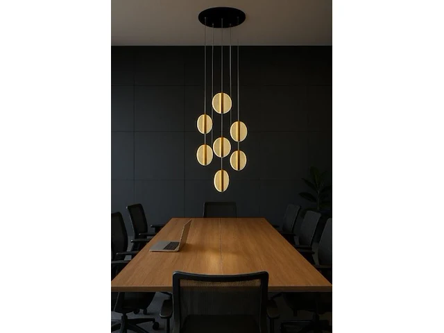 Led hanglamp – b067/7 – 3000k – warm wit – ø400 mm – in hoogte verstelbaar – zilver - afbeelding 1 van  4
