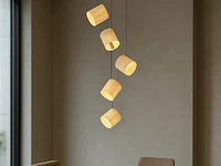 Led hanglamp – b068/5 – 3000k – warm wit – ø350 mm – in hoogte verstelbaar – zilver - afbeelding 1 van  5