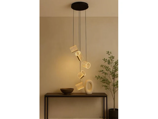 Led hanglamp – b068/5 – 3000k – warm wit – ø350 mm – in hoogte verstelbaar – zilver - afbeelding 2 van  5