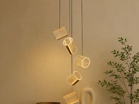 Led hanglamp – b068/5 – 3000k – warm wit – ø350 mm – in hoogte verstelbaar – zilver - afbeelding 2 van  5